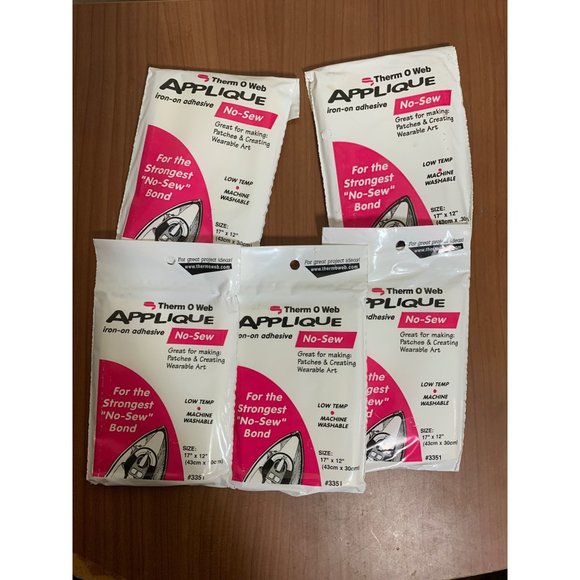 Thermoweb 3351 Applique No-Sew Iron On Adhesive Bundle Lot of 5 17"x12" - Picture 2 of 3